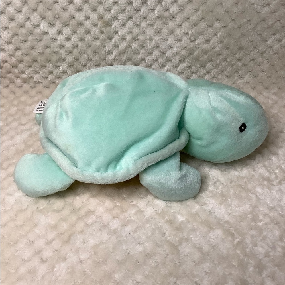 CHOSUN Plush Green Turtle with Rattle Inside Stuffed Animal Toy Embroidered Eyes